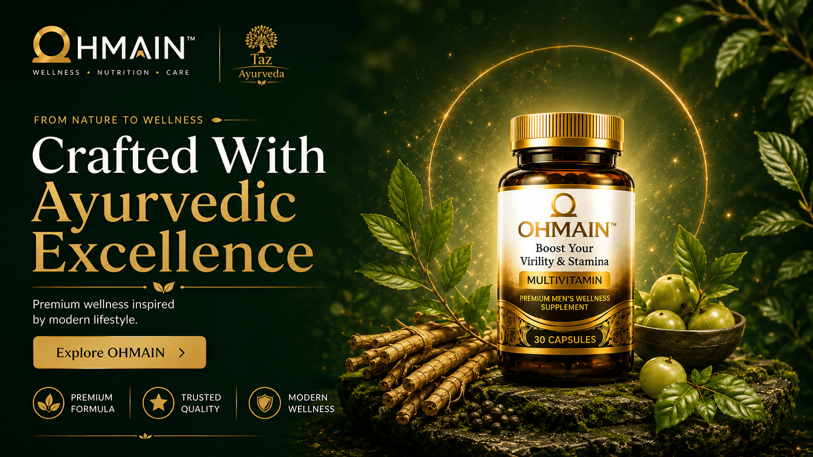 Taz Ayurveda wellness homepage banner